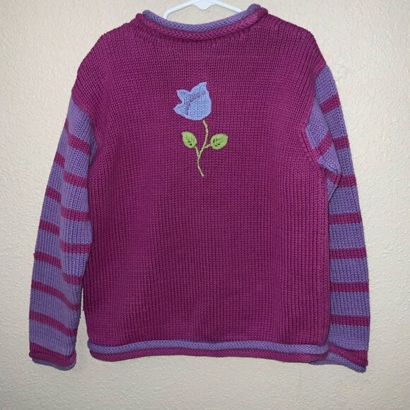 Hanna Andersson Pink and Purple Knit Sweater - Picture 4 of 6